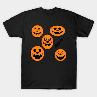 Halloween Pumpkin Spooky Faces T-Shirt